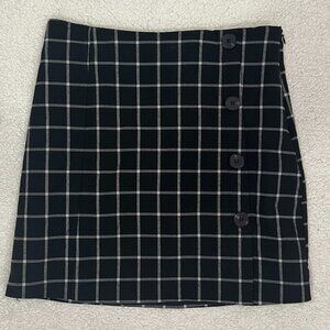 Black Mini Skirt with Buttons